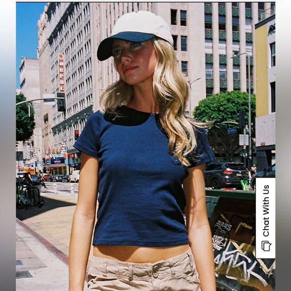 Brandy Melville Tops - John Galt Navy Short Sleeve T-Shirt